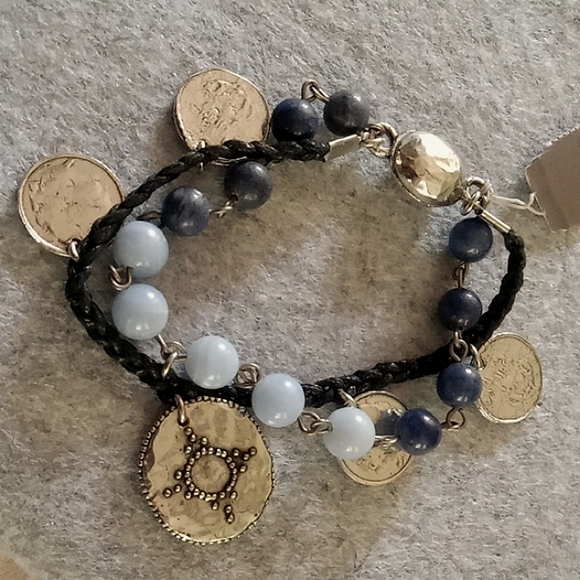 J. Jill Blue and Silver Beaded Charm Bracelet - Picture 4 of 11